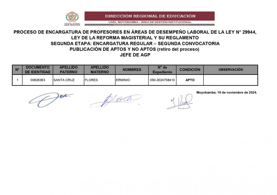 📌PROCESO DE ENCARGATURA DE PROFESORES EN &Aacute;REAS DE DESEMPE&Ntilde;O LABORAL DE LA LEY N&deg; 29944.